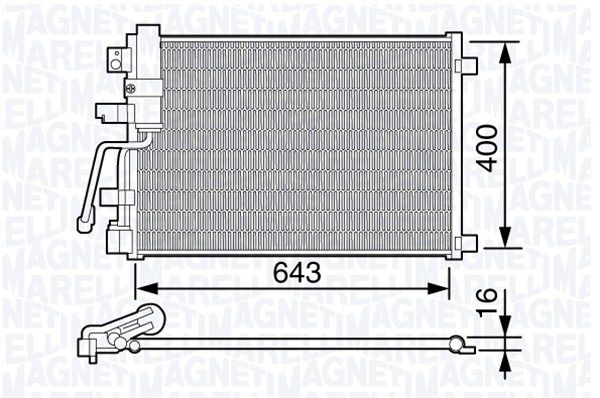 MAGNETI MARELLI kondensatorius, oro kondicionierius 350203671000